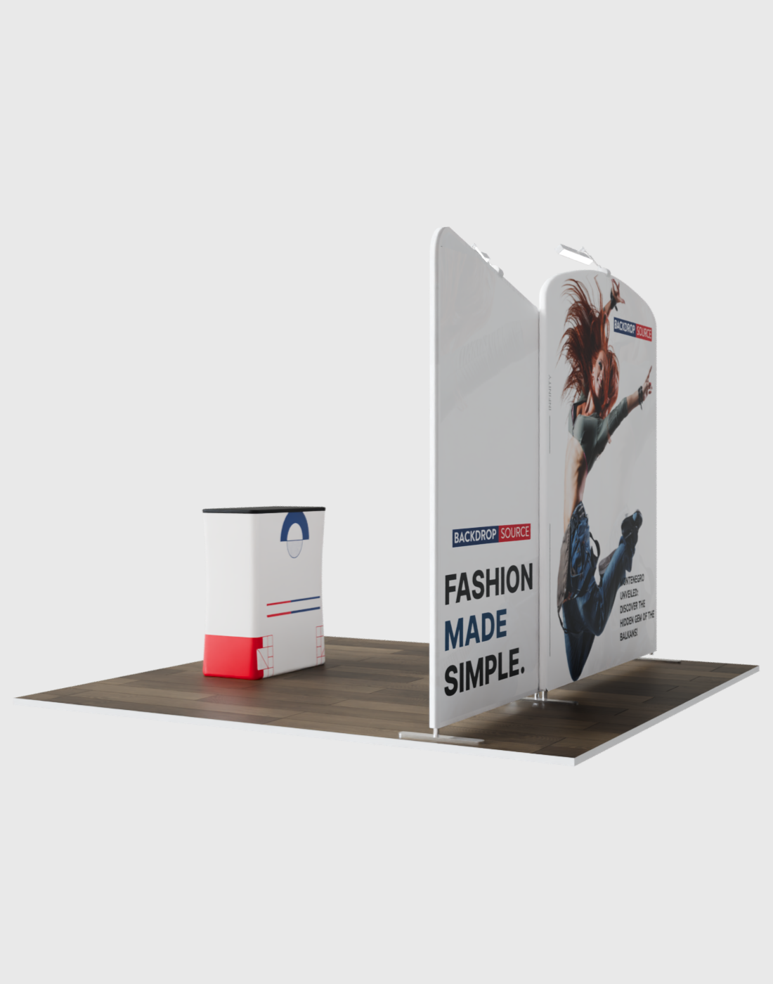 ポータブル展示ディスプレイ 3m x 3m - モデル5