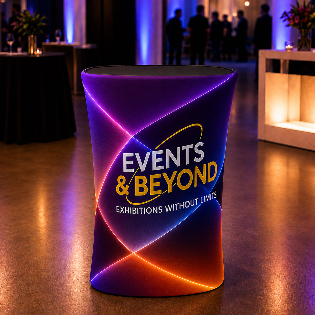 Backlit Fabric Square Pop Up Counter