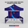 3m x 3m ファブリックイベントテント（折りたたみ式カウンターテーブル付き）