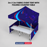 3m x 3m ファブリックイベントテント（折りたたみ式カウンターテーブル付き）