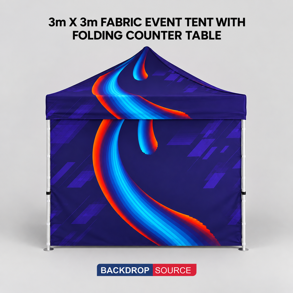 3m x 3m ファブリックイベントテント（折りたたみ式カウンターテーブル付き）