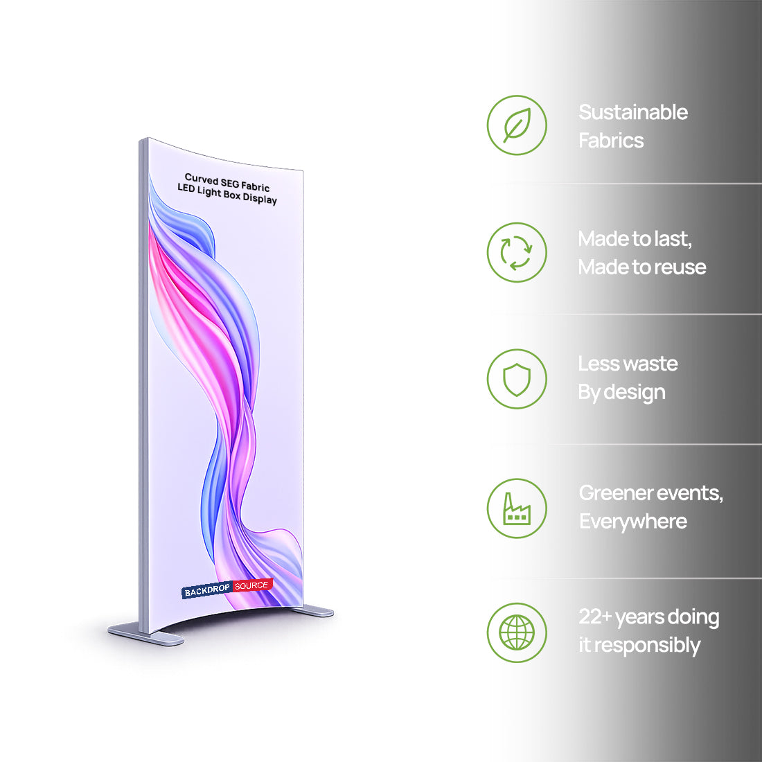 カーブ型SEGファブリックLEDライトボックスディスプレイ