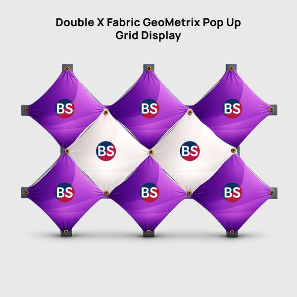 Double X Fabric GeoMetrix Pop Up Grid Display