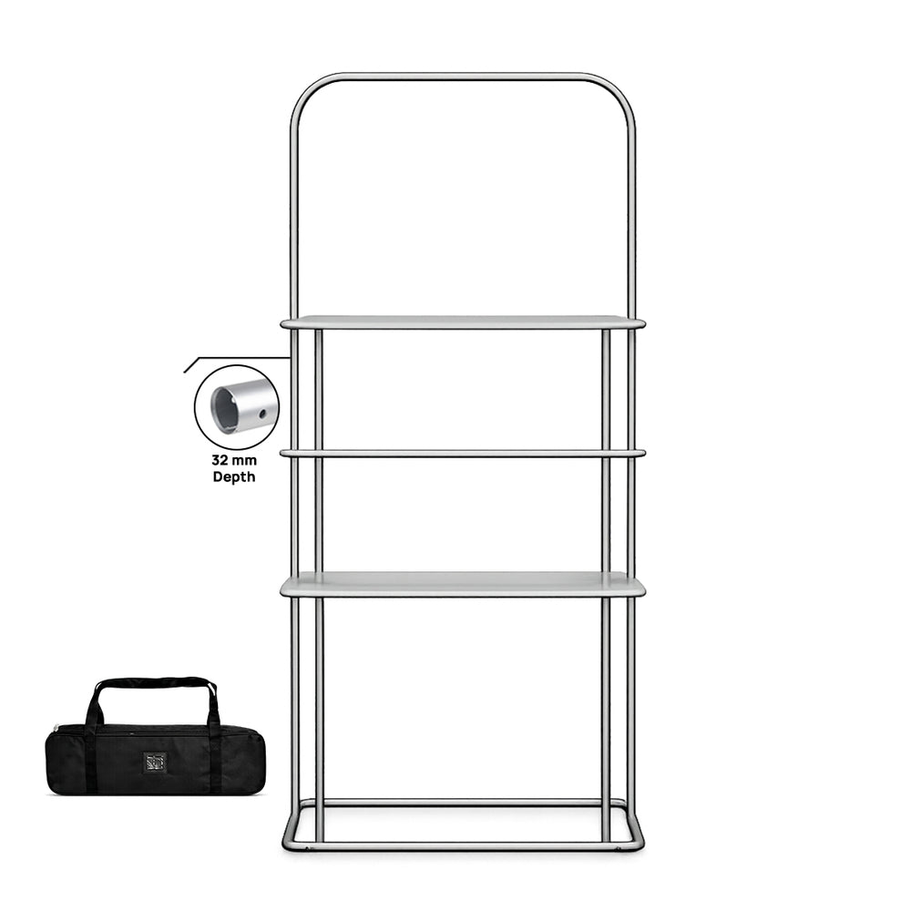 EZ Display Banner Stand with Shelves