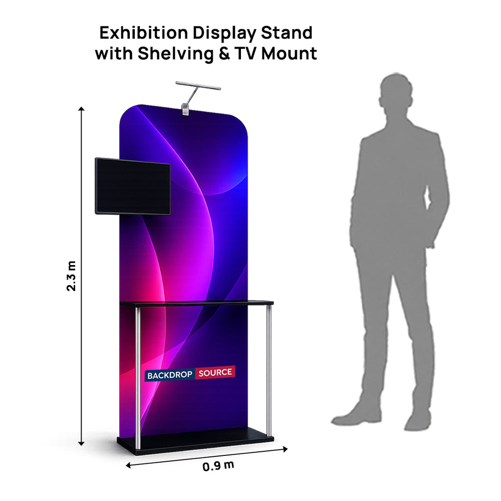 棚とテレビマウント付き展示ディスプレイスタンド