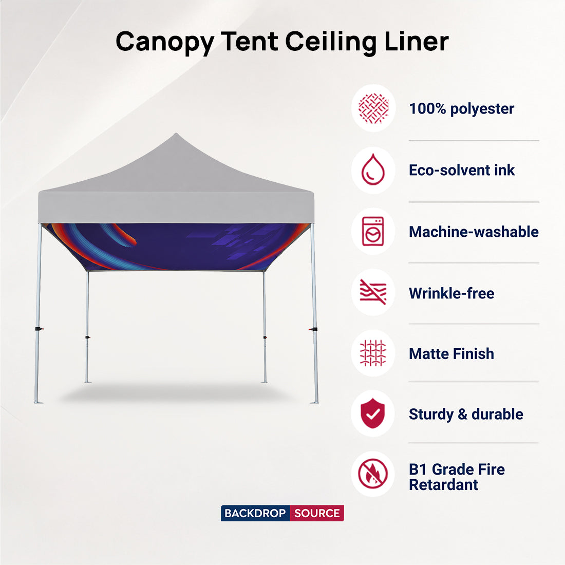 キャノピーテント用ファブリックシーリングライナー
