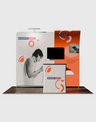 3x3m Booth Kit with Curved & Tall Straight Walls, Counter & TV