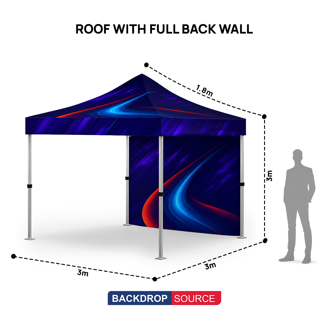 Heavy Duty Fabric Canopy Tent – (3m W x 3m H)