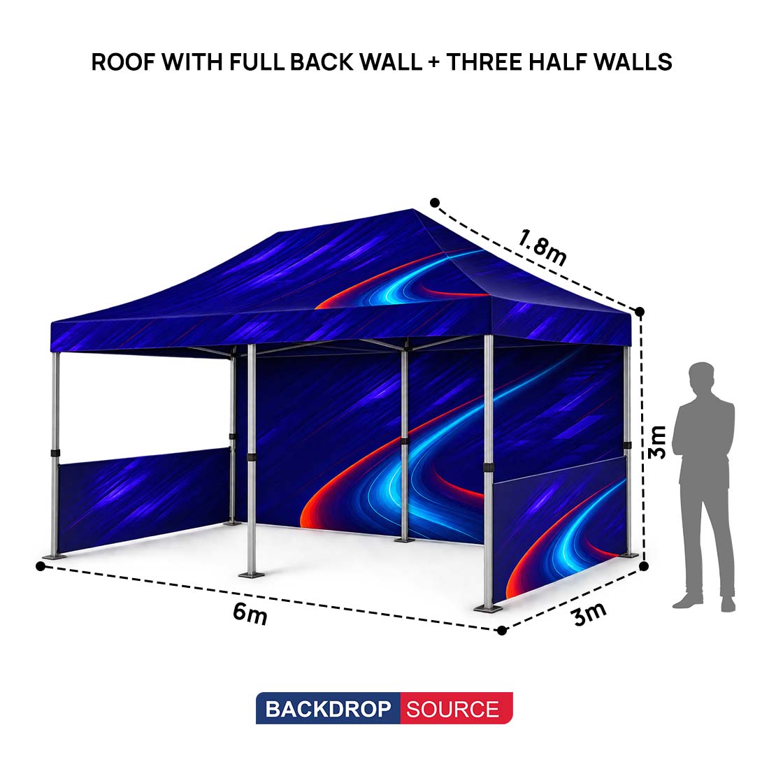 Heavy Duty Fabric Canopy Tent – (6m W x 3m H)