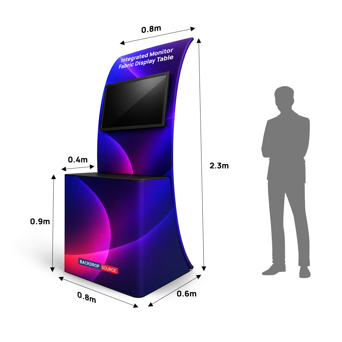 モニター一体型ファブリックディスプレイテーブル