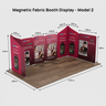 マグネット式ファブリックブースディスプレイ - モデル2（6m x 6m）
