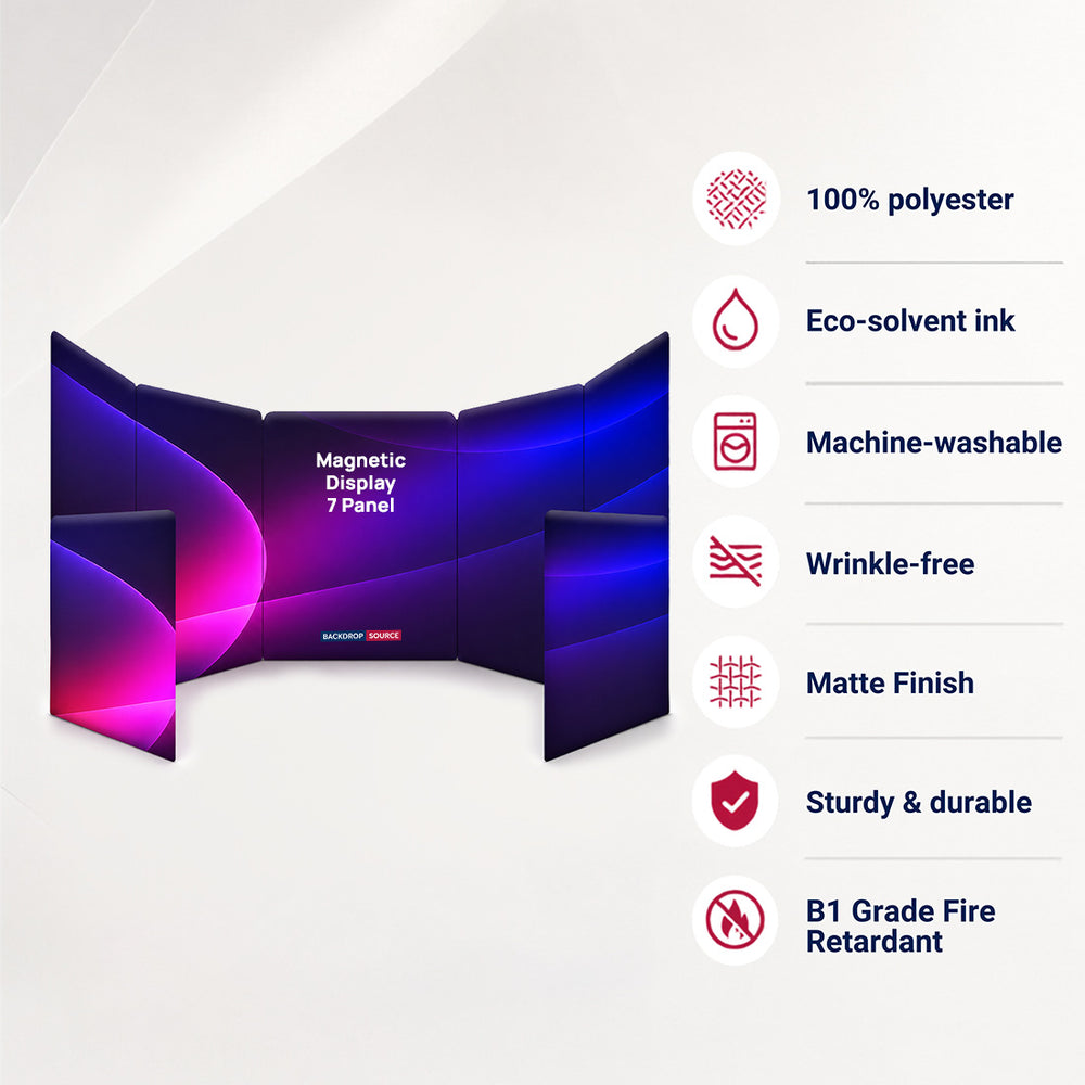 Fabric Magnetic Partition Display – 7 Panel