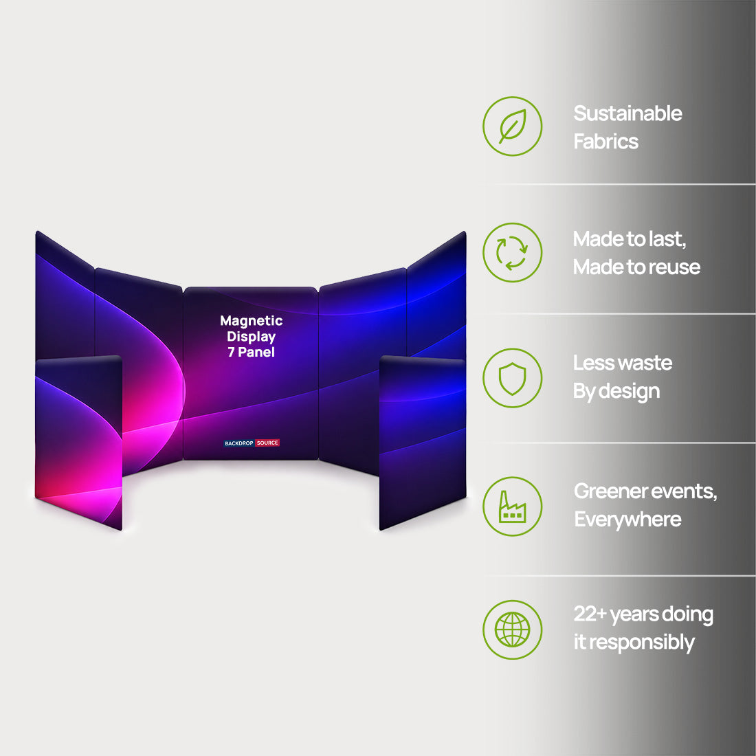 Fabric Magnetic Partition Display – 7 Panel
