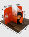 マグネット式ファブリックブースディスプレイ - モデル1 (4m x 3m)