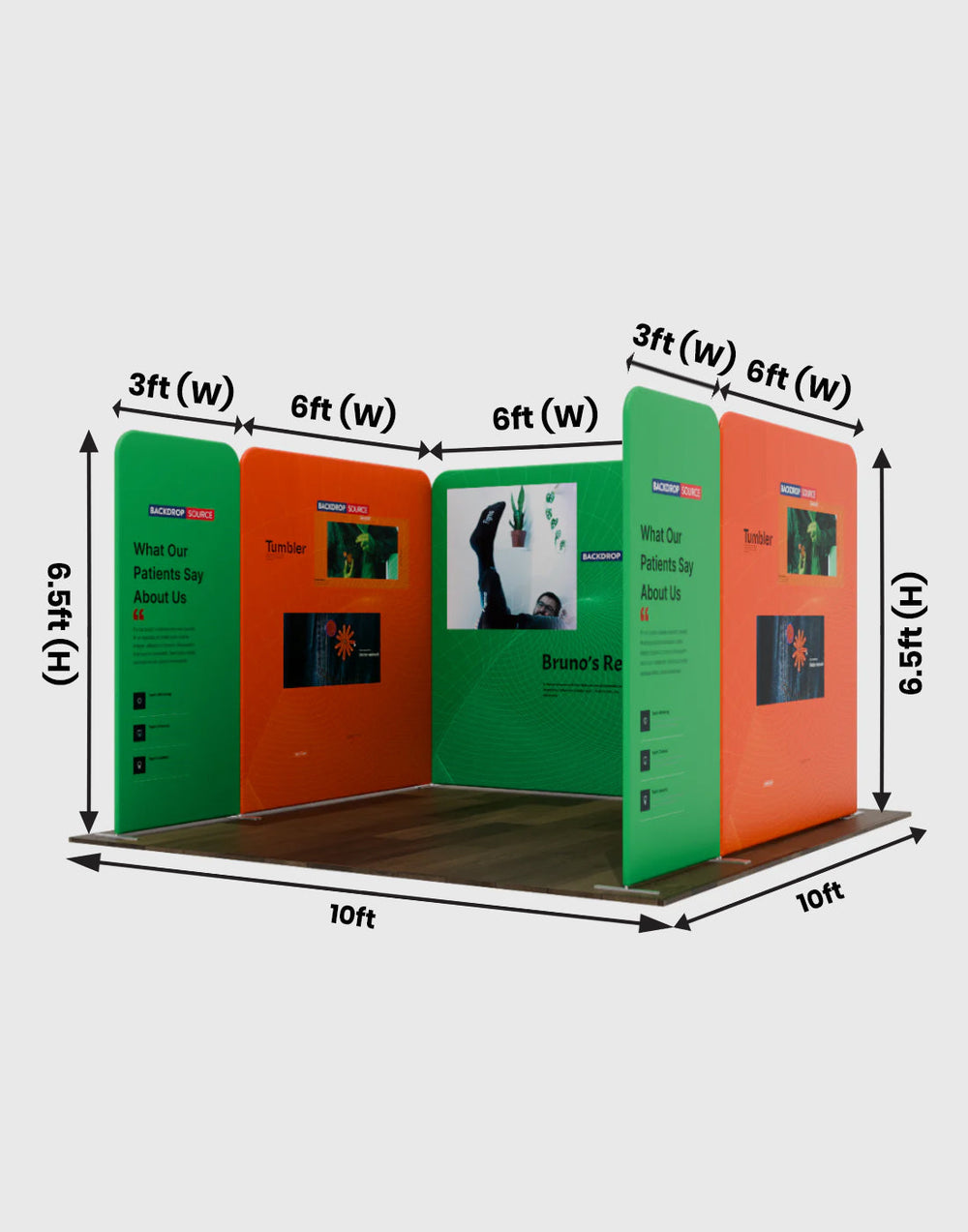 Magnetic Fabric Booth Display - Model 2 (3m x 3m)