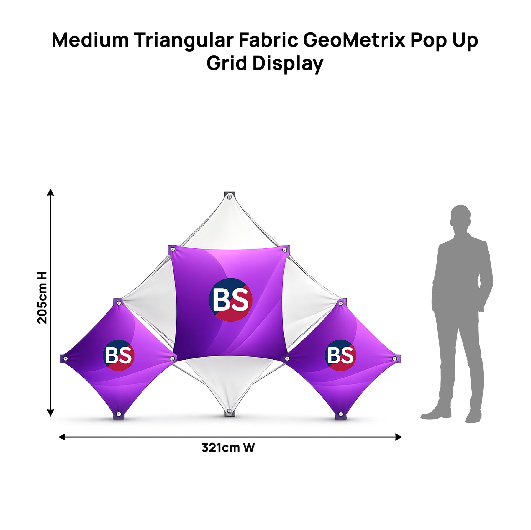 Medium Triangular Fabric GeoMetrix Pop Up Grid Display