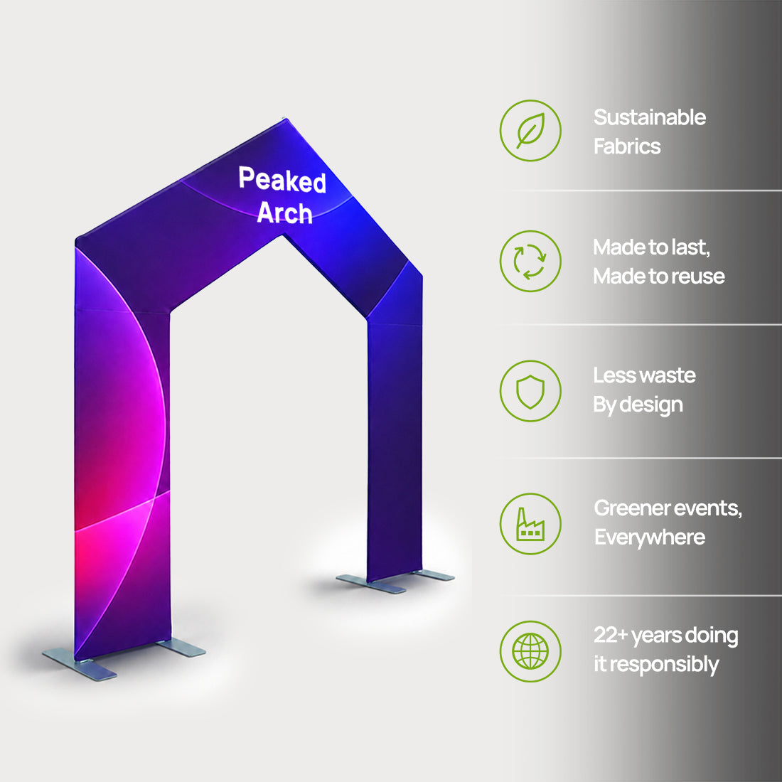Peaked Arch Fabric Display for Events
