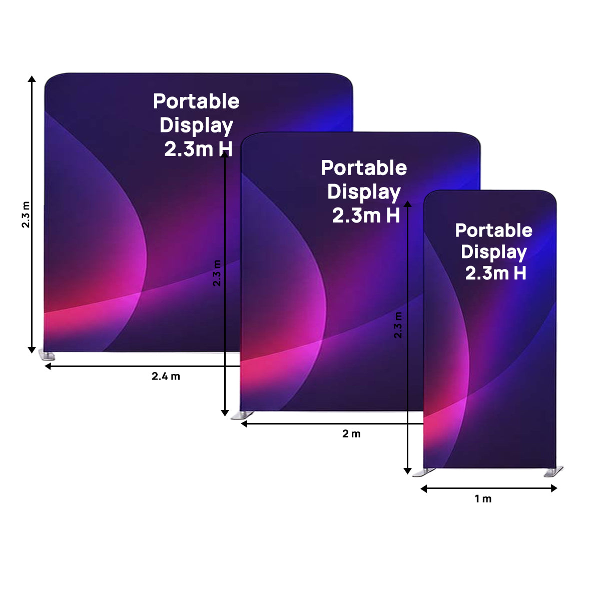 Portable  2.3m H High Fabric Exhibit Display
