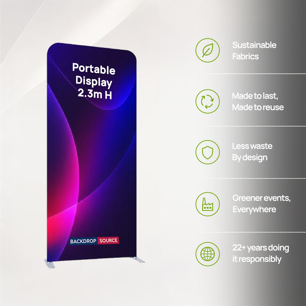 Portable  2.3m H High Fabric Exhibit Display