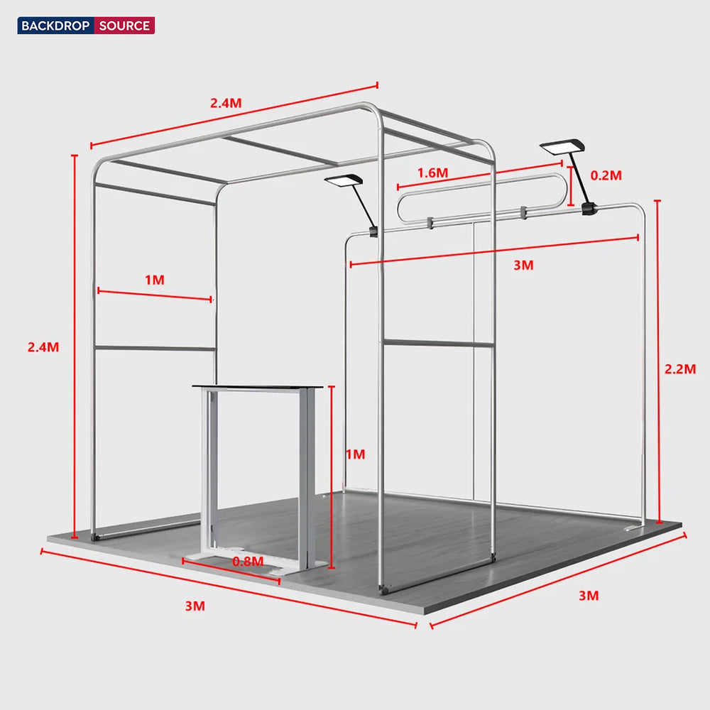 ポータブル展示ディスプレイ 3m x 3m - モデル29