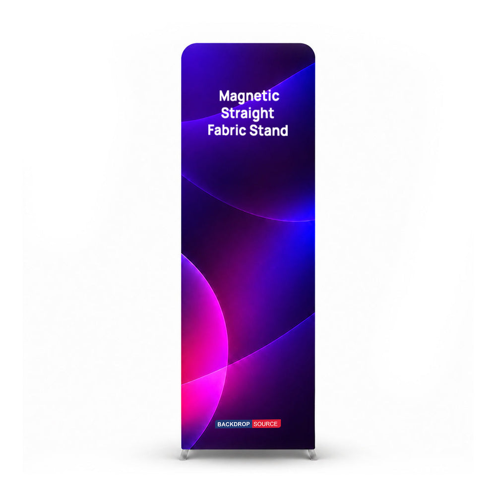 Magnetic Straight Fabric Banner Stand - included in Magnetic Fabric Banner Stand Exhibition Kit with L-Shaped Shelving
