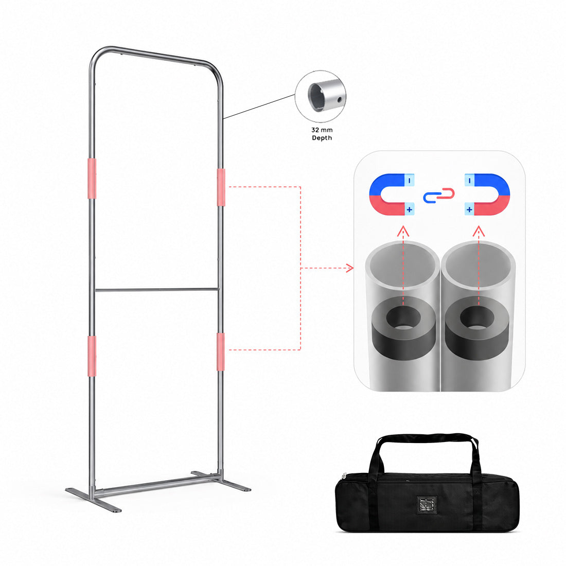 Portable Magnetic Straight Fabric Stand