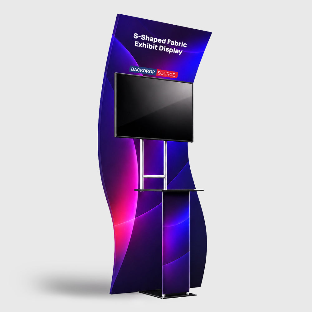 ポータブルS字ファブリック展示ディスプレイ