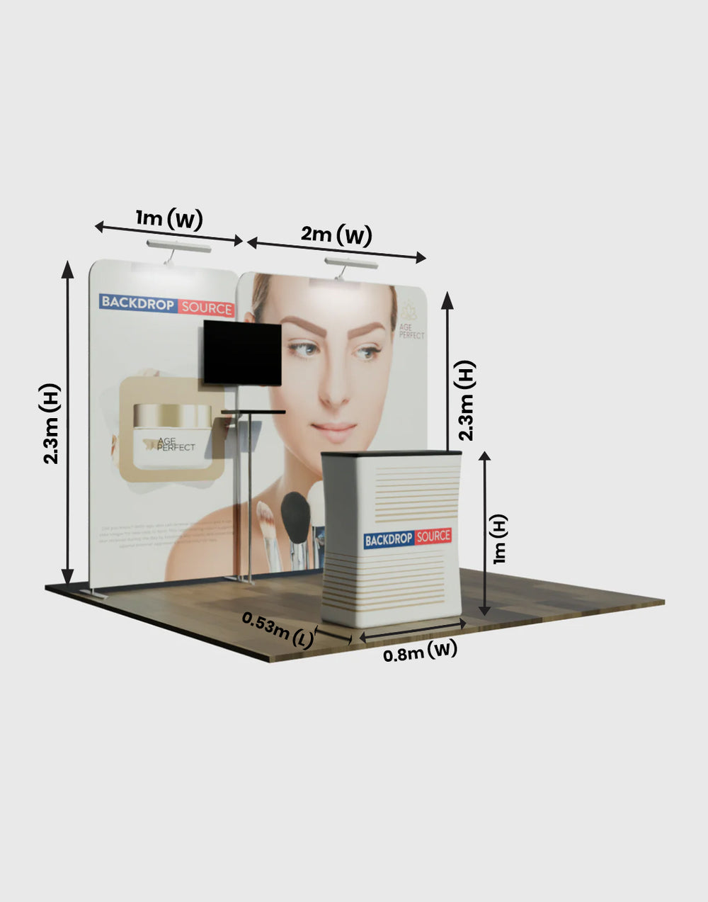 携帯用展示ディスプレイ 3m x 3m - モデル1