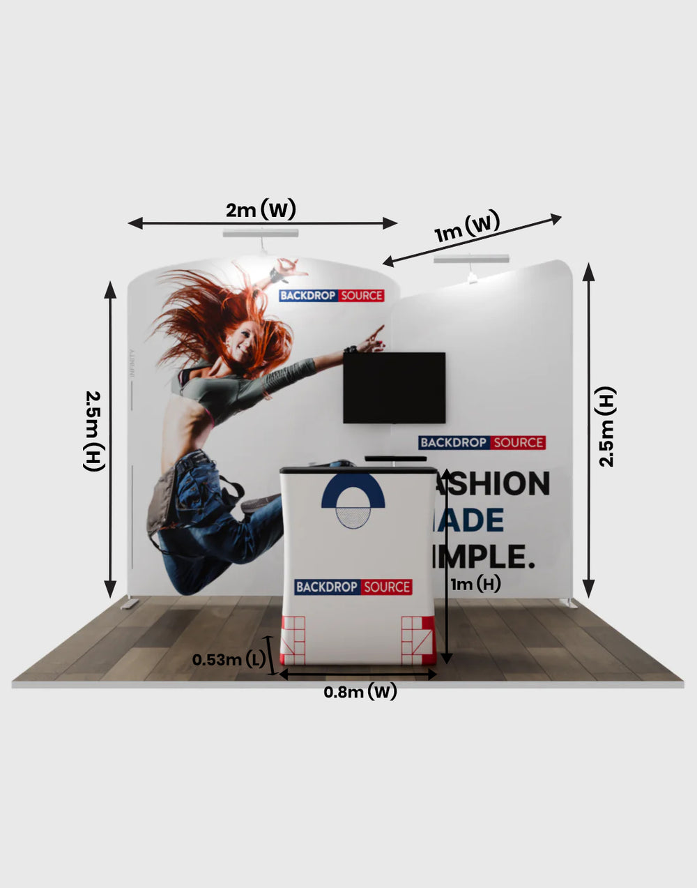 ポータブル展示ディスプレイ 3m x 3m - モデル5