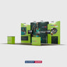 6x3m Booth Kit with Straight Centre Wall & Inclined Side Walls