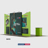 6x3m Booth Kit with Straight Centre Wall & Inclined Side Walls