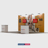 6x3m Booth Kit with Curved Centre Wall & Inclined Side Walls