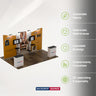 6x3m Booth Kit with Curved Centre Wall & Inclined Side Walls