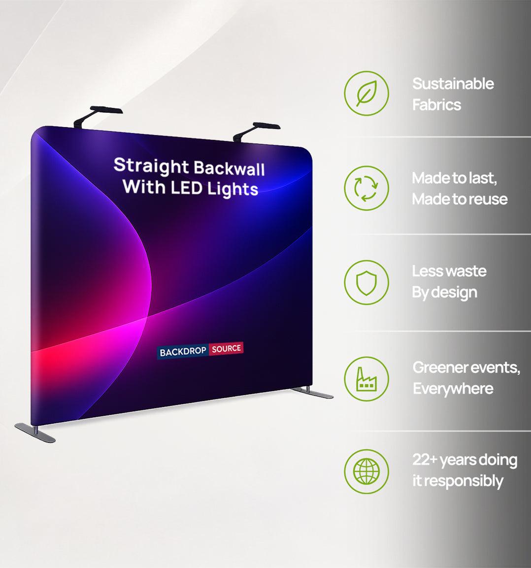 プレミアム ストレートファブリックウォール（LEDスポットライト付）
