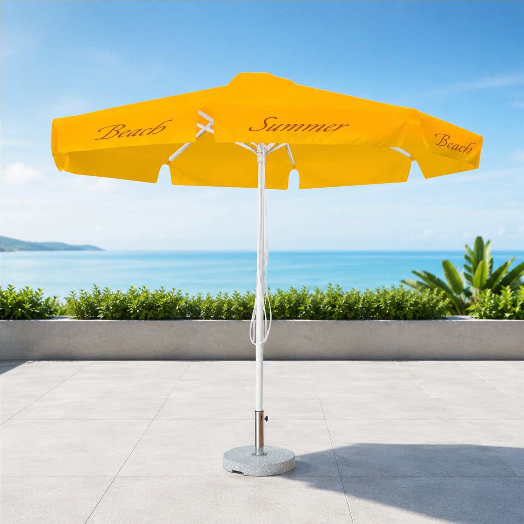Round Market Umbrellas With Valances – 3m x 3m