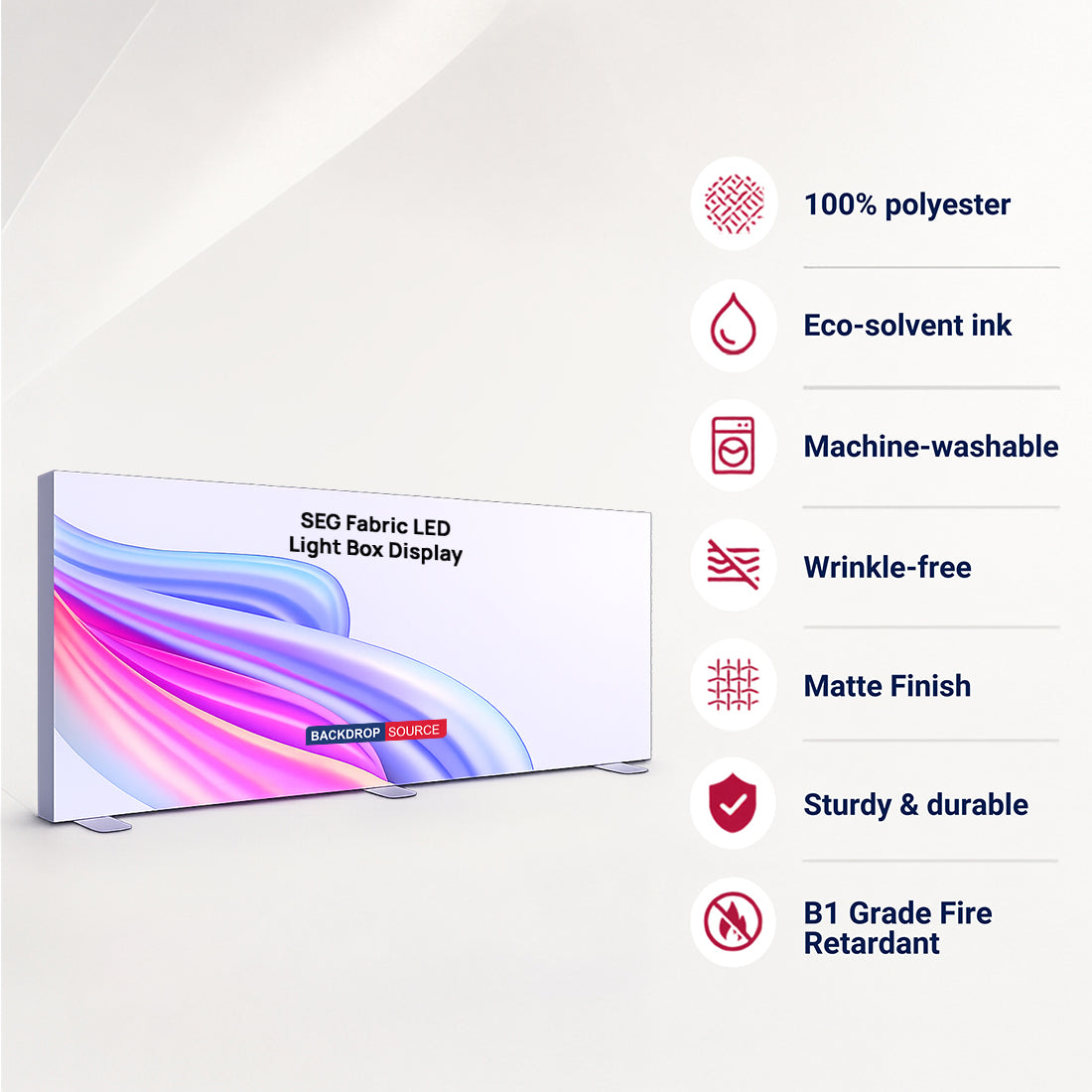 SEG Frameless Fabric Led Light Box Display - 5m W x 2.5m H
