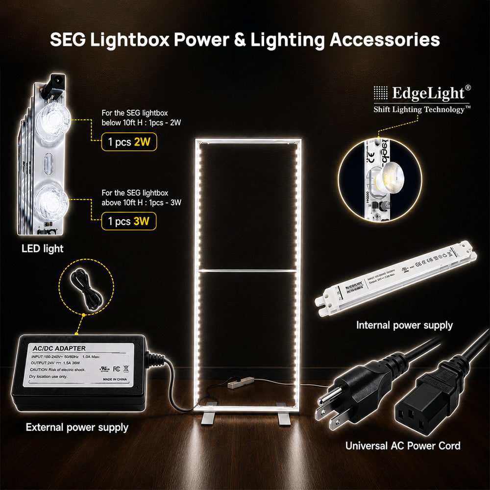 SEG Frameless Fabric Led Light Box Display - 0.85m W x  2m H