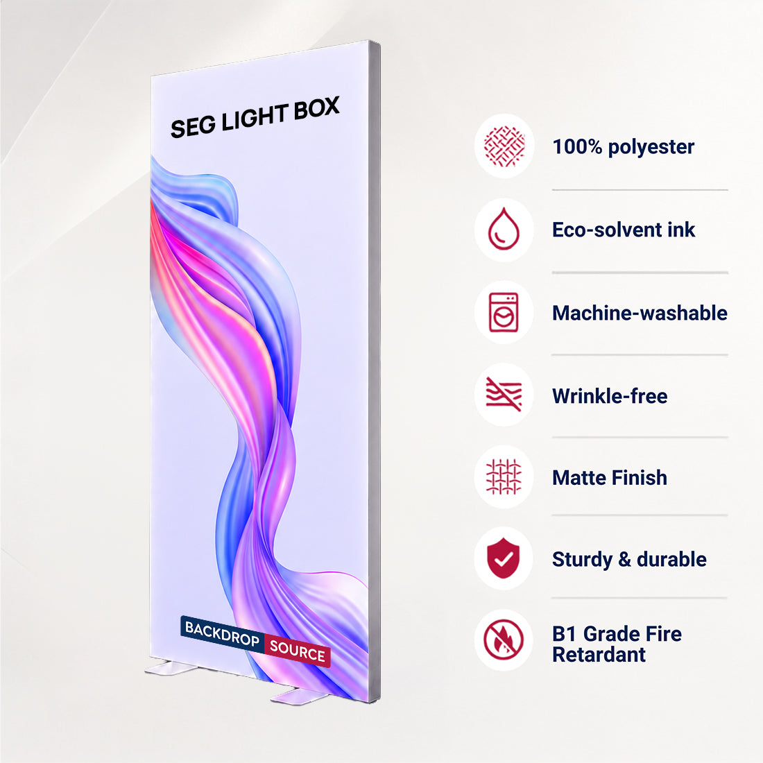 SEG Frameless Fabric Led Light Box Display - 0.85m W x  2m H