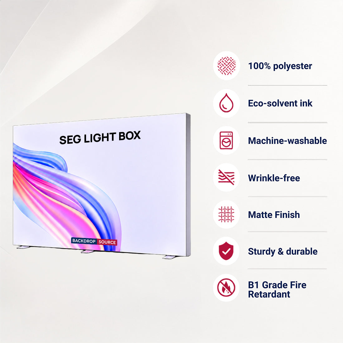 SEG Frameless Fabric Led Light Box Display - 80mm Depth Aluminum Profile