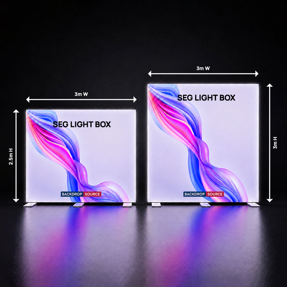 SEG Frameless Fabric Led Light Box Display - 80mm Depth Aluminum Profile