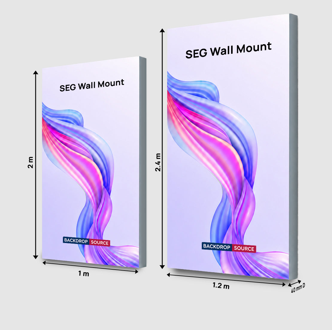 Wall-Mounted SEG Fabric display - 40mm Depth