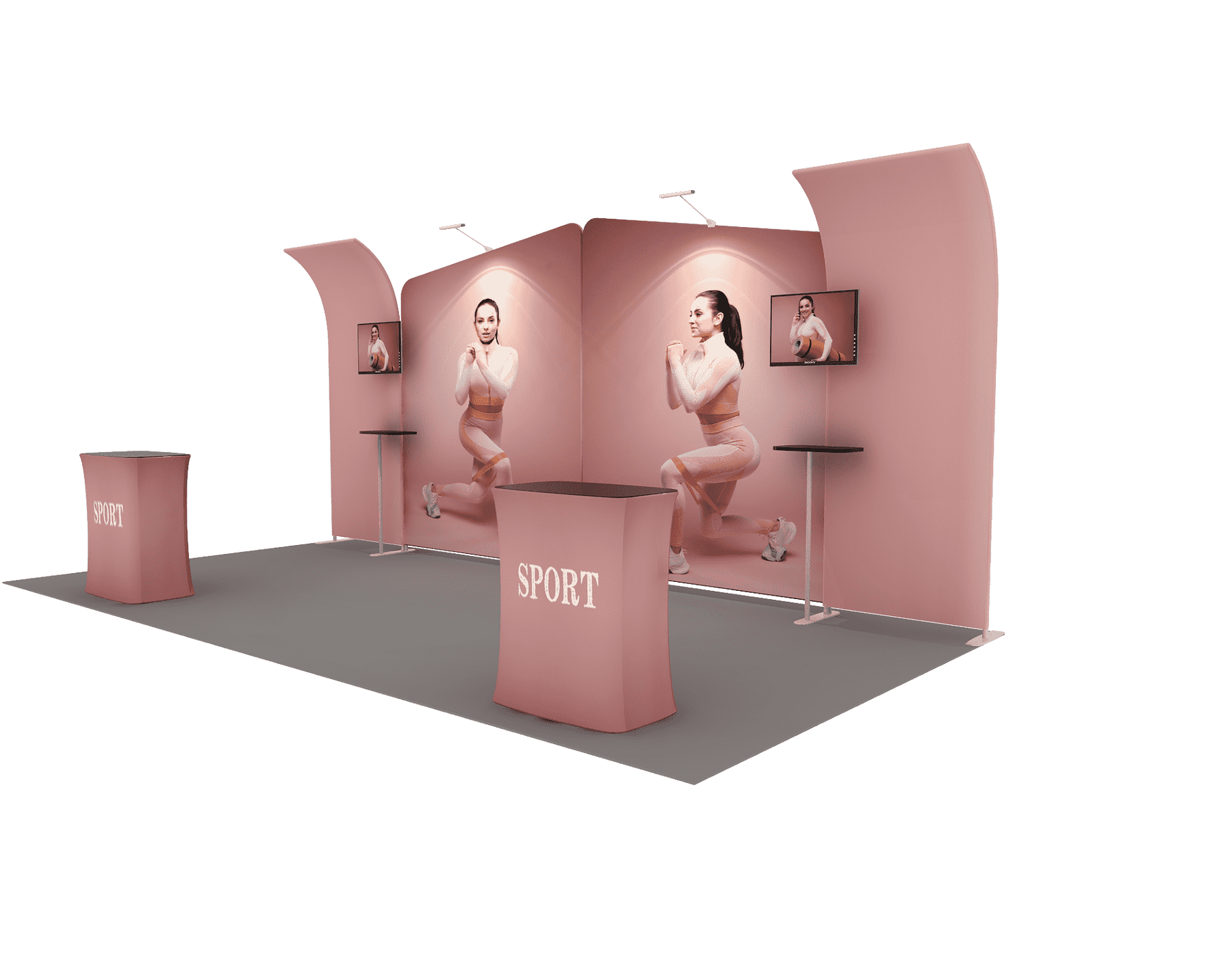 ポータブル展示ディスプレイ 6m x 3m - モデル3