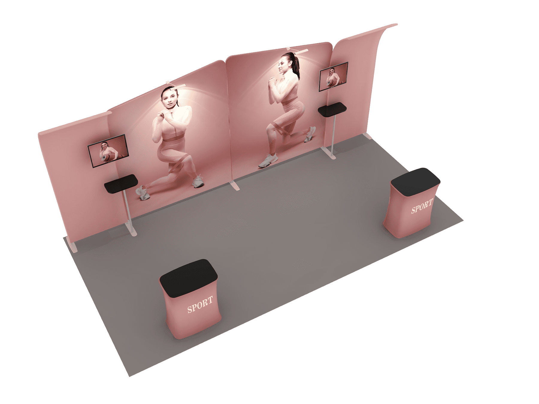 ポータブル展示ディスプレイ 6m x 3m - モデル3